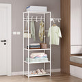 Kledingrek Met 3 Legplankjes - Wit - Metaal - 55 X 36 X 170 Cm